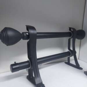 Matt Black 1M Double Curtain Rod