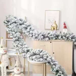 2.7m Snow Flocking Christmas Pine Garland