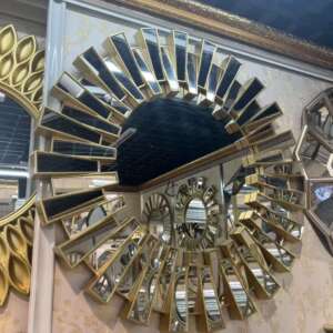 Sunburst round luxury wall decor mirror