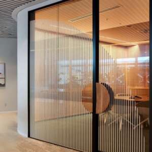 Black aluminium glass partition