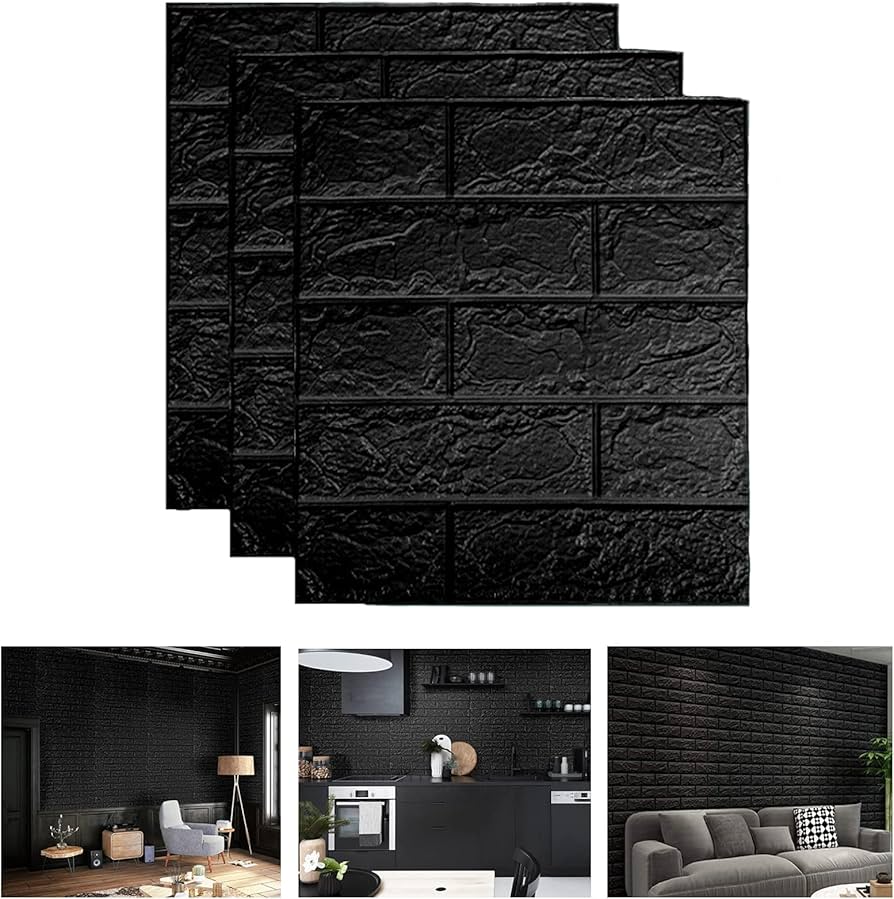 Foam 3D brick texture wallpaper