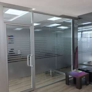 Aluminium glass partition