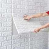 Foam 3D brick texture wallpaper