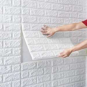 Foam 3D brick texture wallpaper