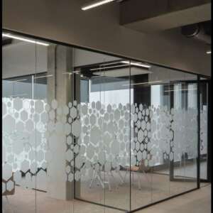 Black aluminium glass partition