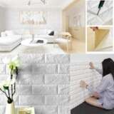 Foam 3D brick texture wallpaper