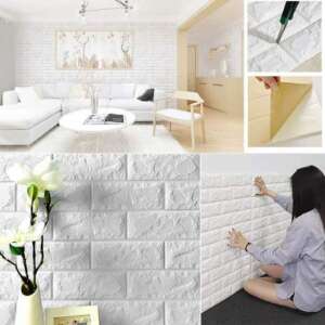 Foam 3D brick texture wallpaper